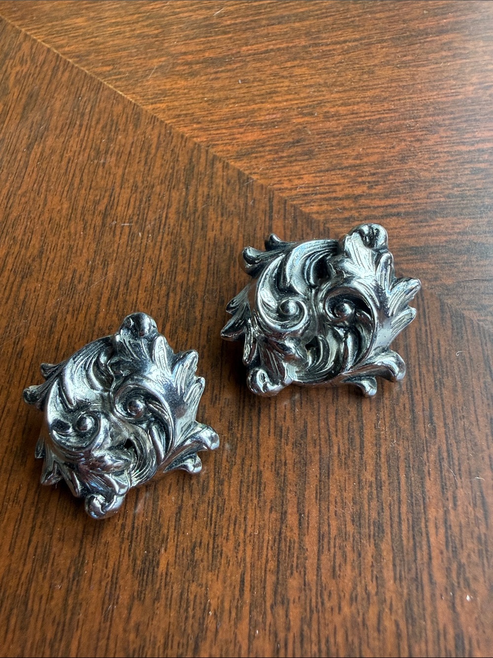 Vintage Whiting & Davis Silver-Tone Clip-On Earrings